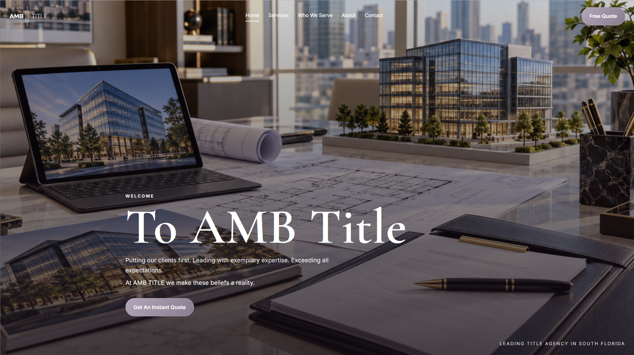 AMB Title website homepage design