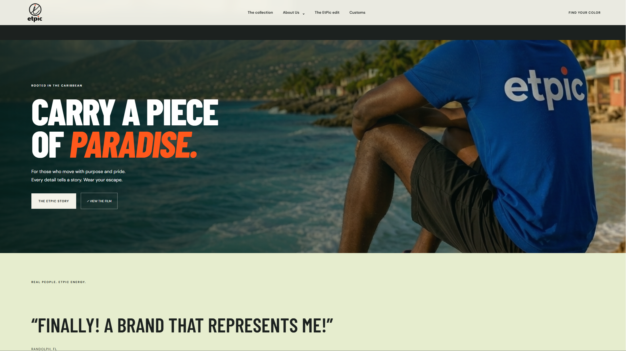 Etpic website homepage design