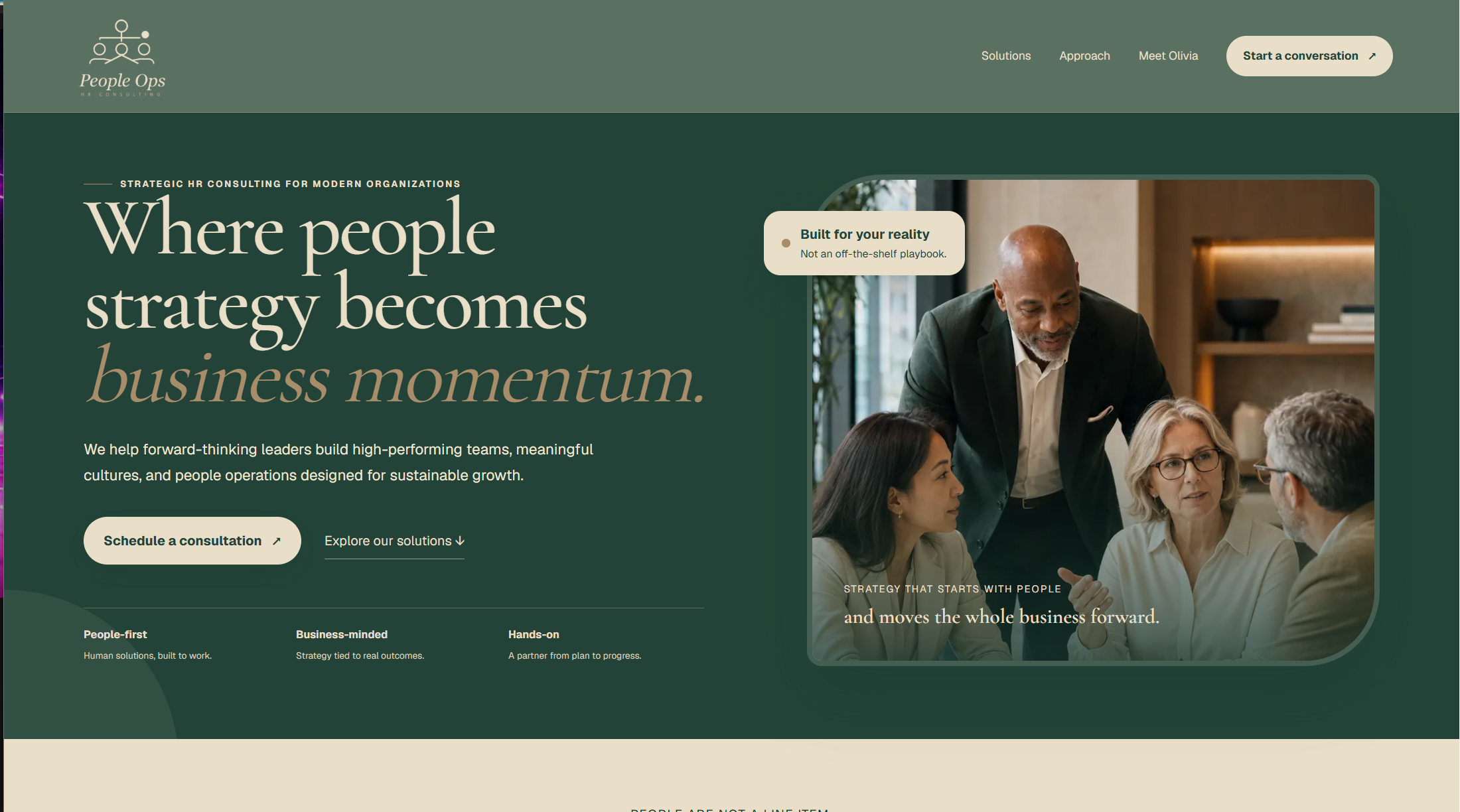 People Ops HR Consulting website homepage design
