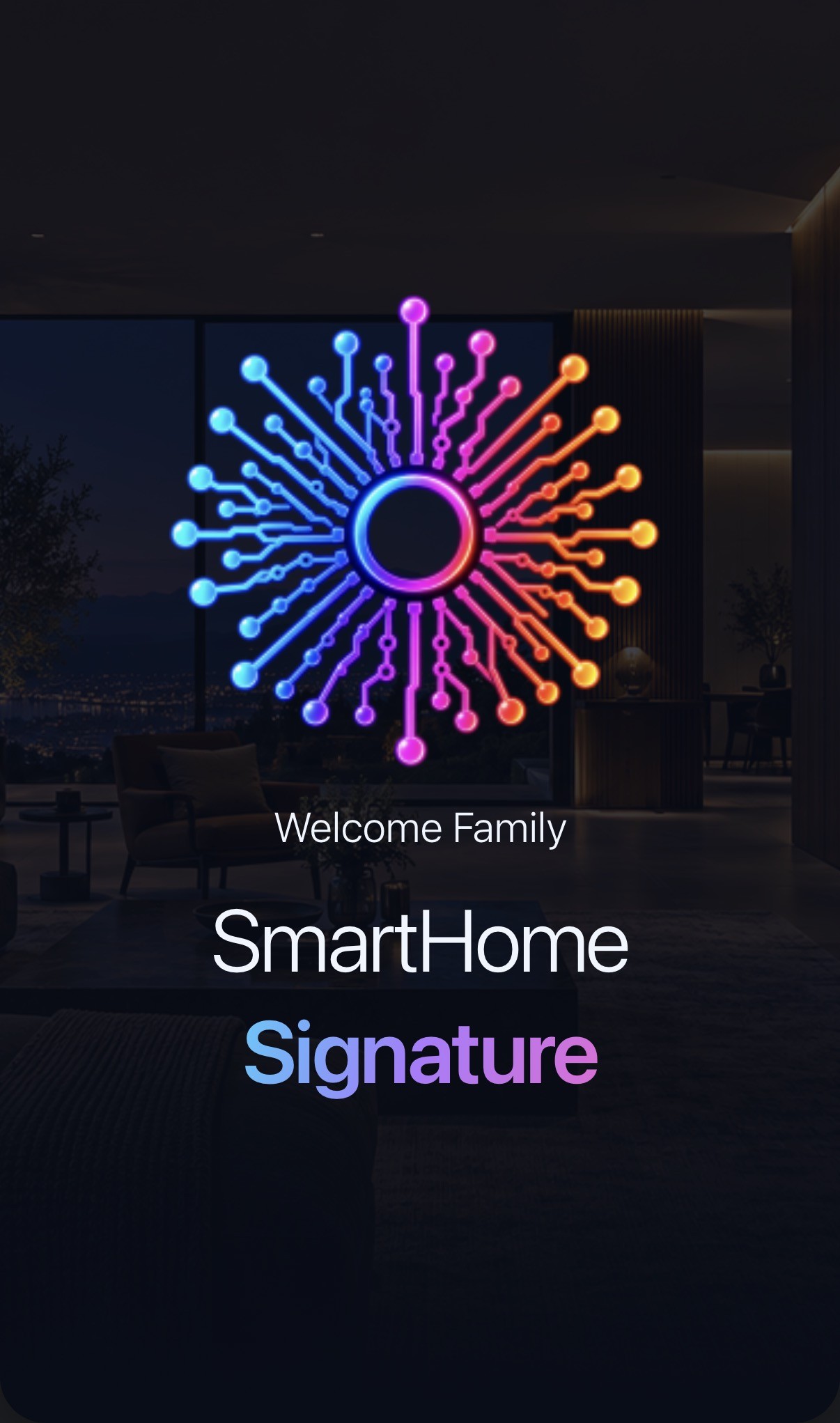 SmartHome Signature welcome interface example