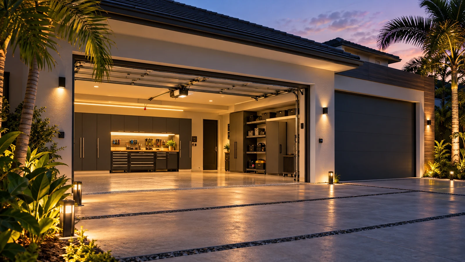 Garage access & automation — illustrative smart-home scene